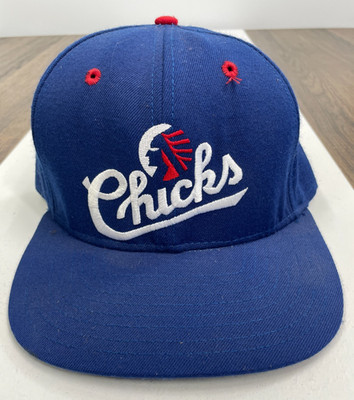 Vintage DeLong Blue Memphis Chicks Large SnapBack Hat Cap Made In USA