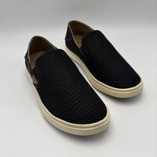 OluKai Pehuea Women  s Black Mesh Slip on Sneakers Size 6.5