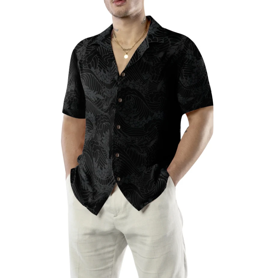 Dragon Hawaiian Shirt Stylish Mythical Pattern Vacation Wear