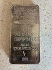 US Assay Office 10 oz Silver Bar minted from US Strategic Stockpile 1981