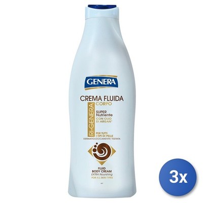 3x Genera Body Fluid 250 ml. Arganöl Made In Italy