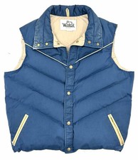 Woolrich Puffer Vintage 70s Logo Snap Front Vest Size Large