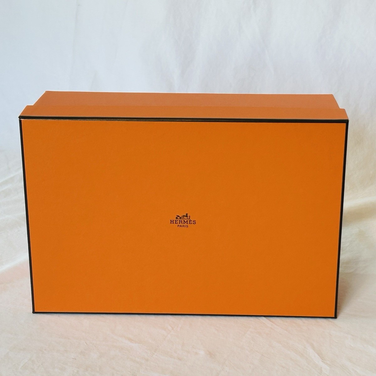 Authentic Hermes Paris Orange Shoe Storage Gift Box w/Ribbon 12” x