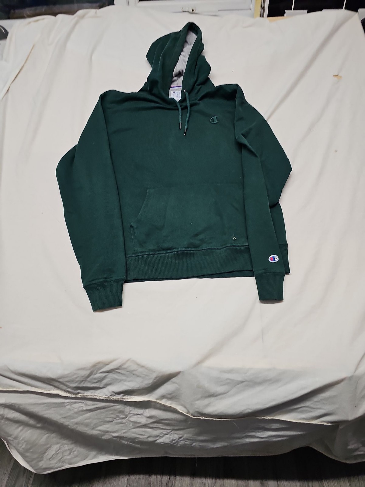 Vintage Style Champion Forest Green Pullover Hoodie A29 1435