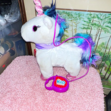 KID connection White Unicorn Plush Stuffed Animal, Purple/Blue Mane, 6-14 in