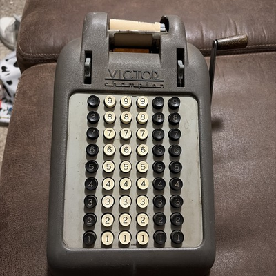 #ad Vintage VICTOR Champion 6 Column Hand Crank Adding Machine. Rare Art Deco 1930’s $38.99
