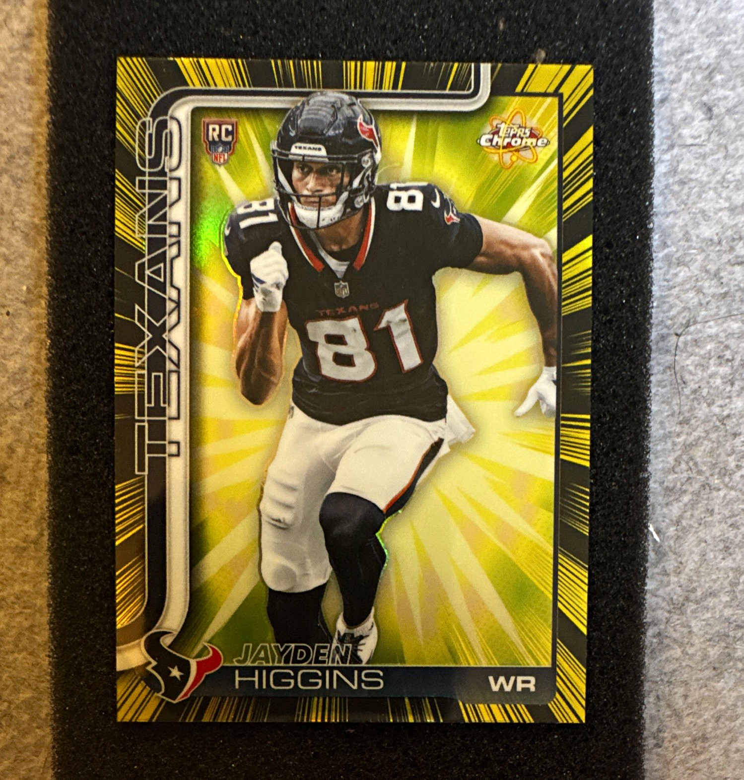 Topps 2025 Topps Chrome Jayden Higgins Houston Texans RC Radiating Rookies RR-19