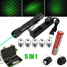100Miles Green Laser Pointer Pen Laser Pen Beam Torche USB Rechargable 532NM UK
