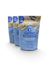 3 x Gerber Yogurt Melts Banana Vanilla Freeze Dried Yogurt Fruit Snack 8 mos