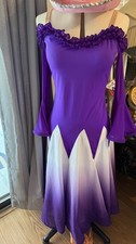 Latin Ballroom Dance Dress Modern Tango And Waltz Standard Long Dress 2 Tone