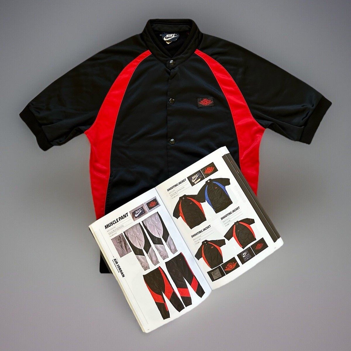 希少 80s NIKE AIR JORDAN 1 ジャケット M ヴィンテージ 80s NIKE AIR JORDAN 1 Wing Logo Nylon Jacket 黒 M 紺タグ