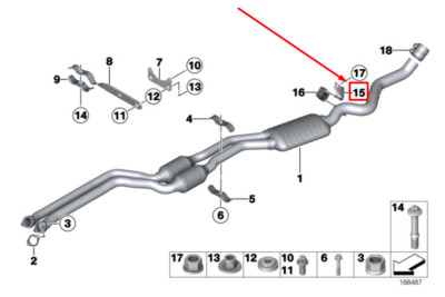 NEW BMW 1 COUPE E82 EXHAUST MUFFLER BRACKET 7549977 18207549977 