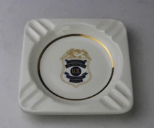 Vintage US LAW ENFORCEMENT OFFICER ASS'N Mil Art China Co. Ashtray
