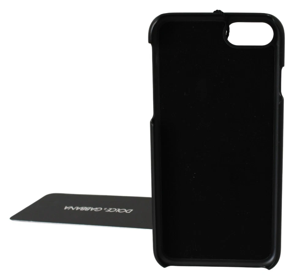 Funda Carcasa Teléfono DOLCE & GABBANA Cuero Azul Impresión Italia iPhone 7-8 PVP $250 Foto 3 de 4