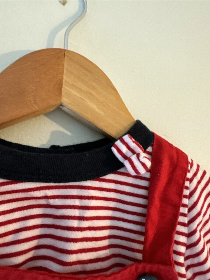 BT KIDS VESTIDO JERSEY NÁUTICO ROJO BLANCO RAYAS 18 Mo Foto 3 de 4