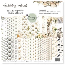 Wedding Florals Double Sided Scrapbook Paper 12x12 24 Sheet Floral Patterned ...