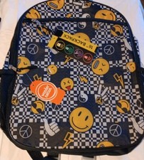 Wonder Nation   Smile Emoji   16" Backpack Laptop Sleeve Padded Back  Straps