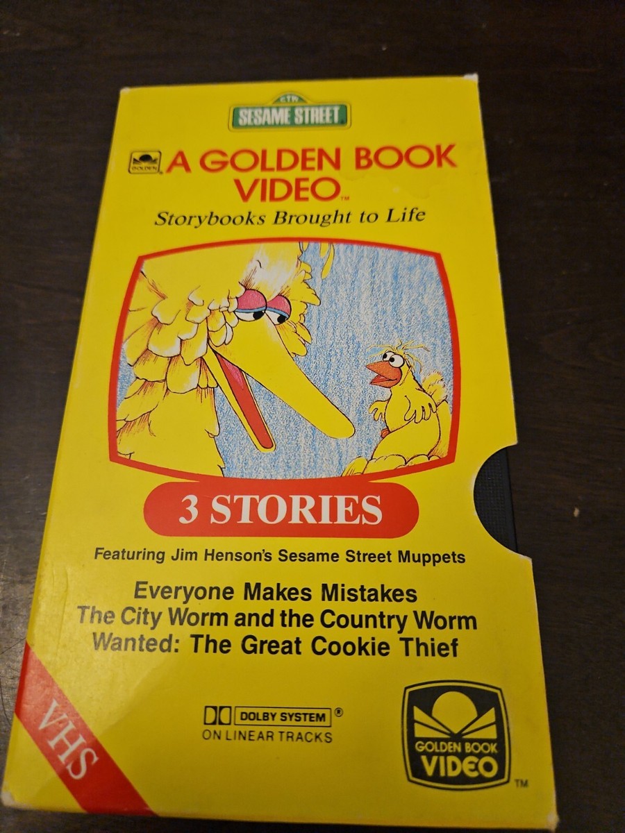 A Golden Book Video vhs Sesame Street 3 Stories Big Bird Oscar