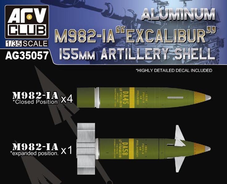 ヘア AFV Club 1/35 Aluminum M982-IA Excalibur 155mm Artillery