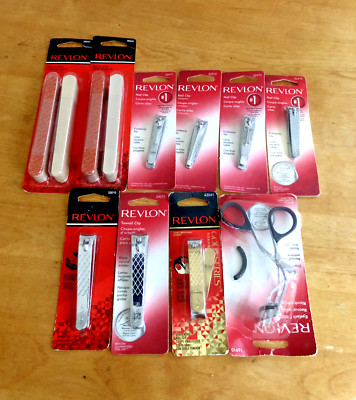 10 Revlon Nail & Toenail Clips, Eyelash Curler & Nail Files Mixed Lot