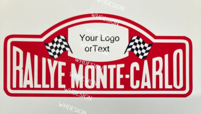 Vintage Monte Carlo Rallye, Your text /logo, Internal fitment window sticker.
