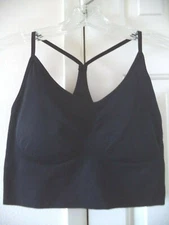 Everlast Black Active Tankini Racerback Bra Lt Support Wireless Removabe Cups M