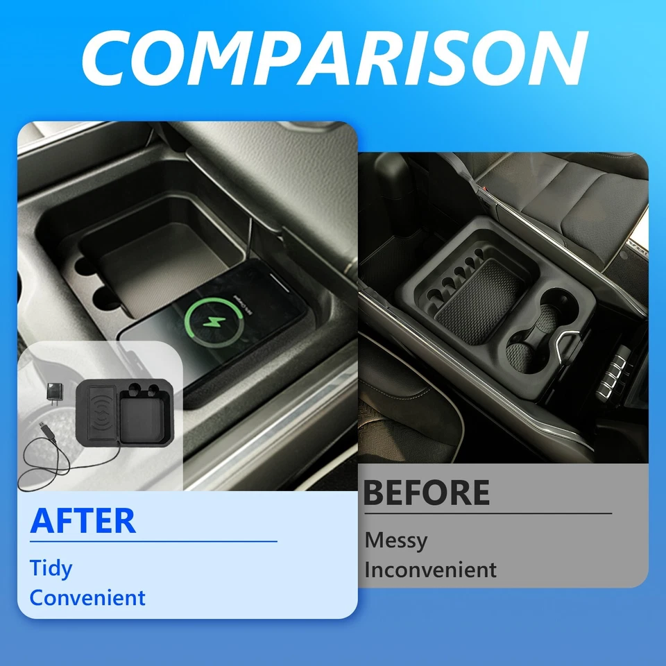 For 2019 2025 Dodge Ram 1500 Car Wireless Charger Fast Charging Pad Replacement Foto 3 de 4