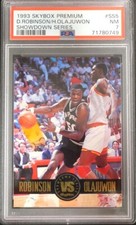 Robinson VS Olajuwon Showdown Series 1993 Skybox Basketball Card #SS5 PSA 7