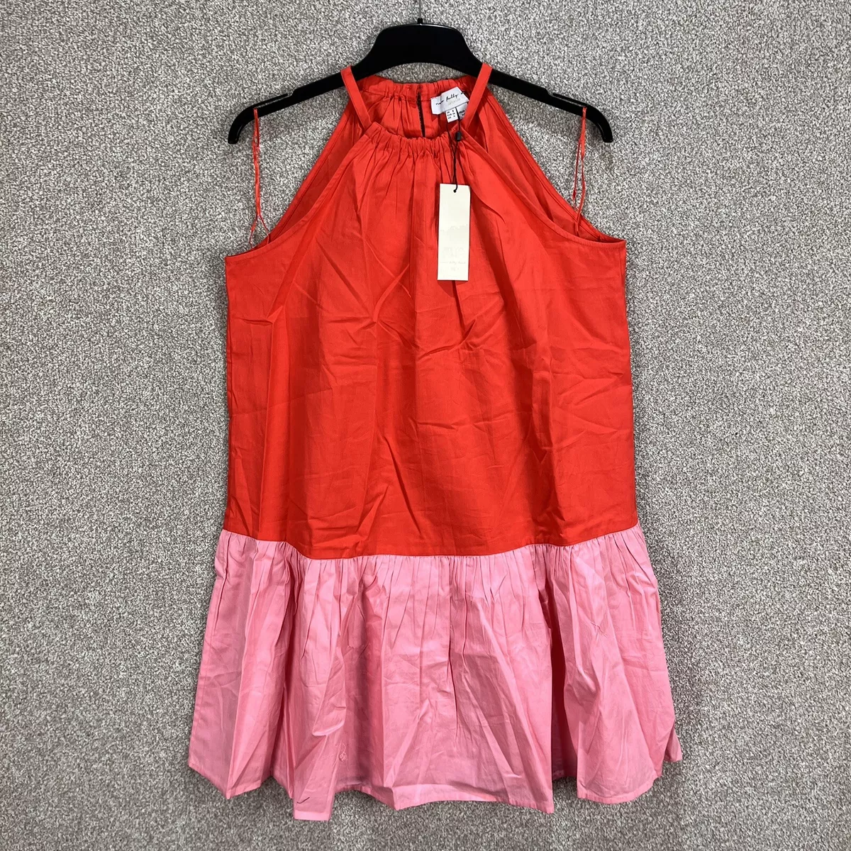 Never Fully Dressed color block mini dress in red and pink