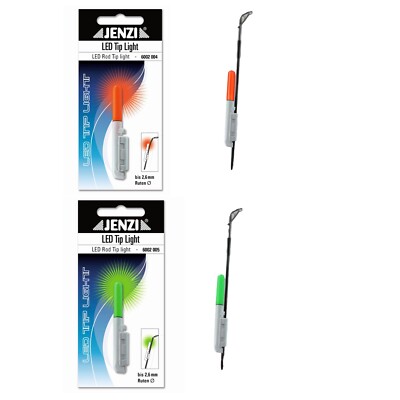 JENZI LED Knicklicht Tip Light Bissanzeiger Nachtangeln Rod Rute Hell Rot Grün