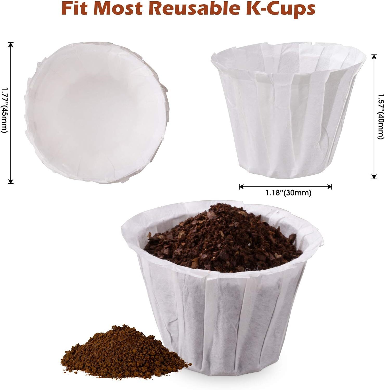 Disposable Paper Coffee Filters K Cup Paper Filters for Reusable Cups K