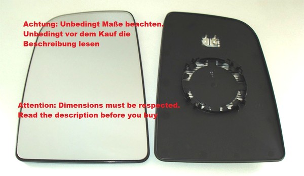 Spiegelglas Links Oben FüR Mercedes Sprinter (906) Ab 2006 Beheizbar 8,5Cm Kranz-image