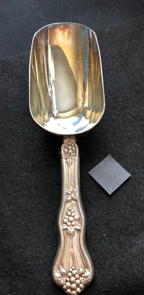 Ice Scoop STERLING handle / Silver Plate Scoop, 80's Margaux grapes pattern - Image 4 of 4