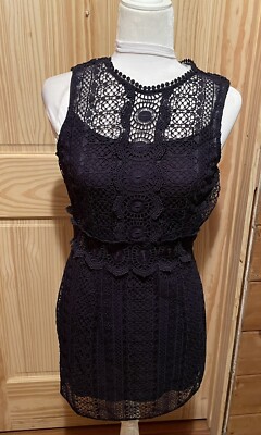 NWT H&M Beautiful Black Lace Midi Sleeveless Dress ~Zip Side Size 6~ MSRP  $59.99 | eBay