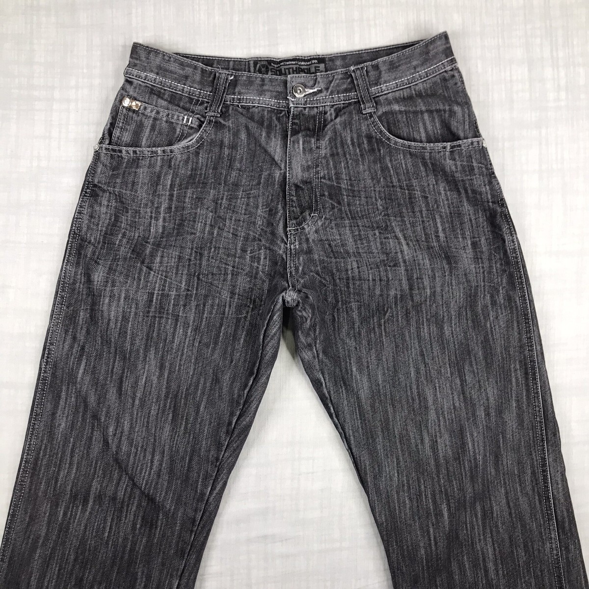 Southpole Mens 34x33 4180 Jeans *READ* Black/Grey Baggy Mall Goth