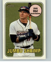 2018 Topps Heritage Minor League 80 Isan Diaz - Jacksonville Jumbo Shrimp
