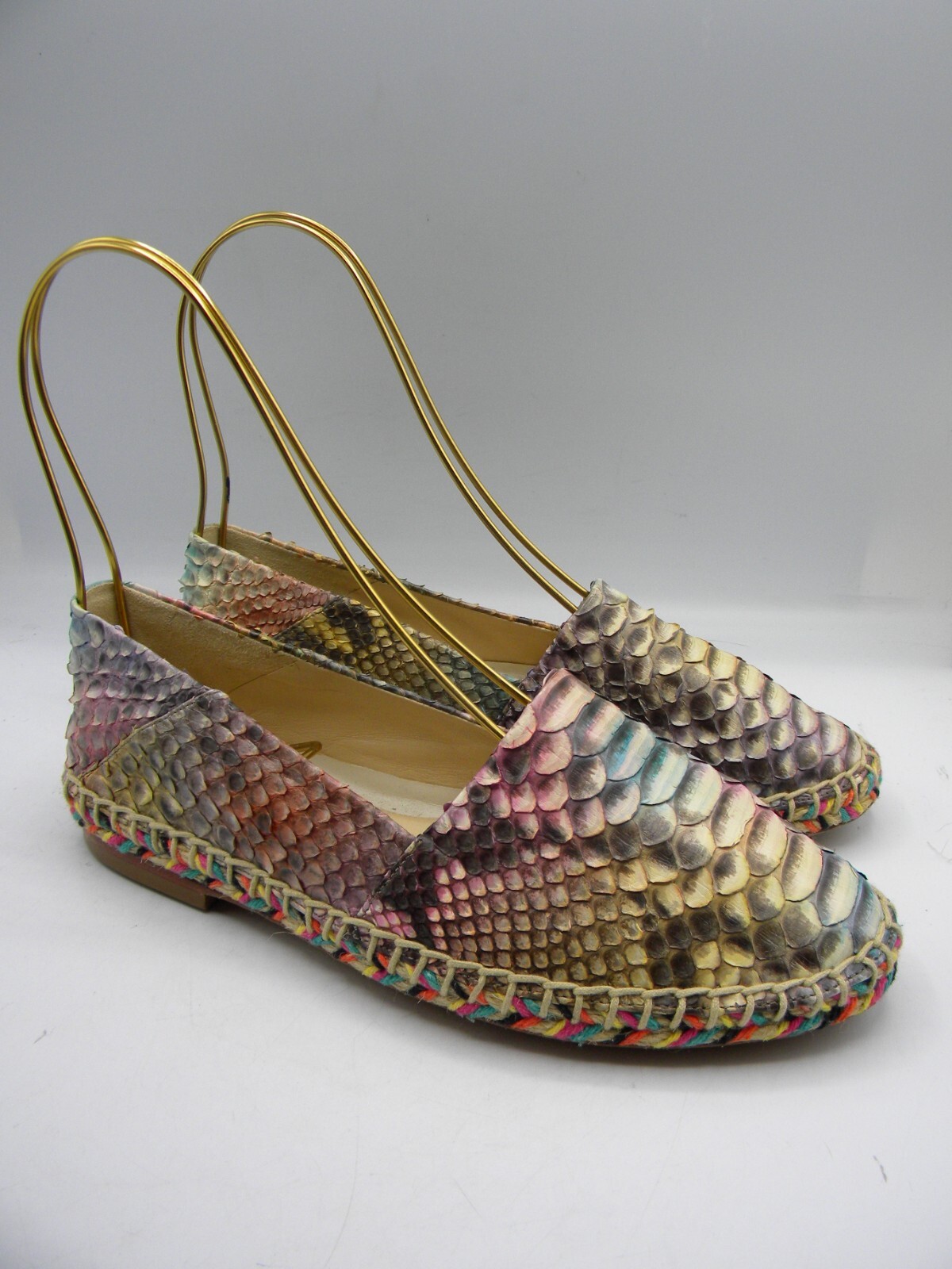 ALEXANDRE BIRMAN Python Snakeskin Rainbow Espadri… - image 5