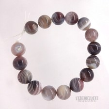 16 Natural Botswana Agate Round Beads 12mm 7.5" Stripes 12079