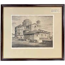 John Taylor Arms Etching, Collegiate Church, Santa Maria de Mayor, Toro, Spain