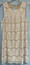 Women’s Speechless Ivory Sleeveless Mini Dress Lace Overlay Lined Size Small