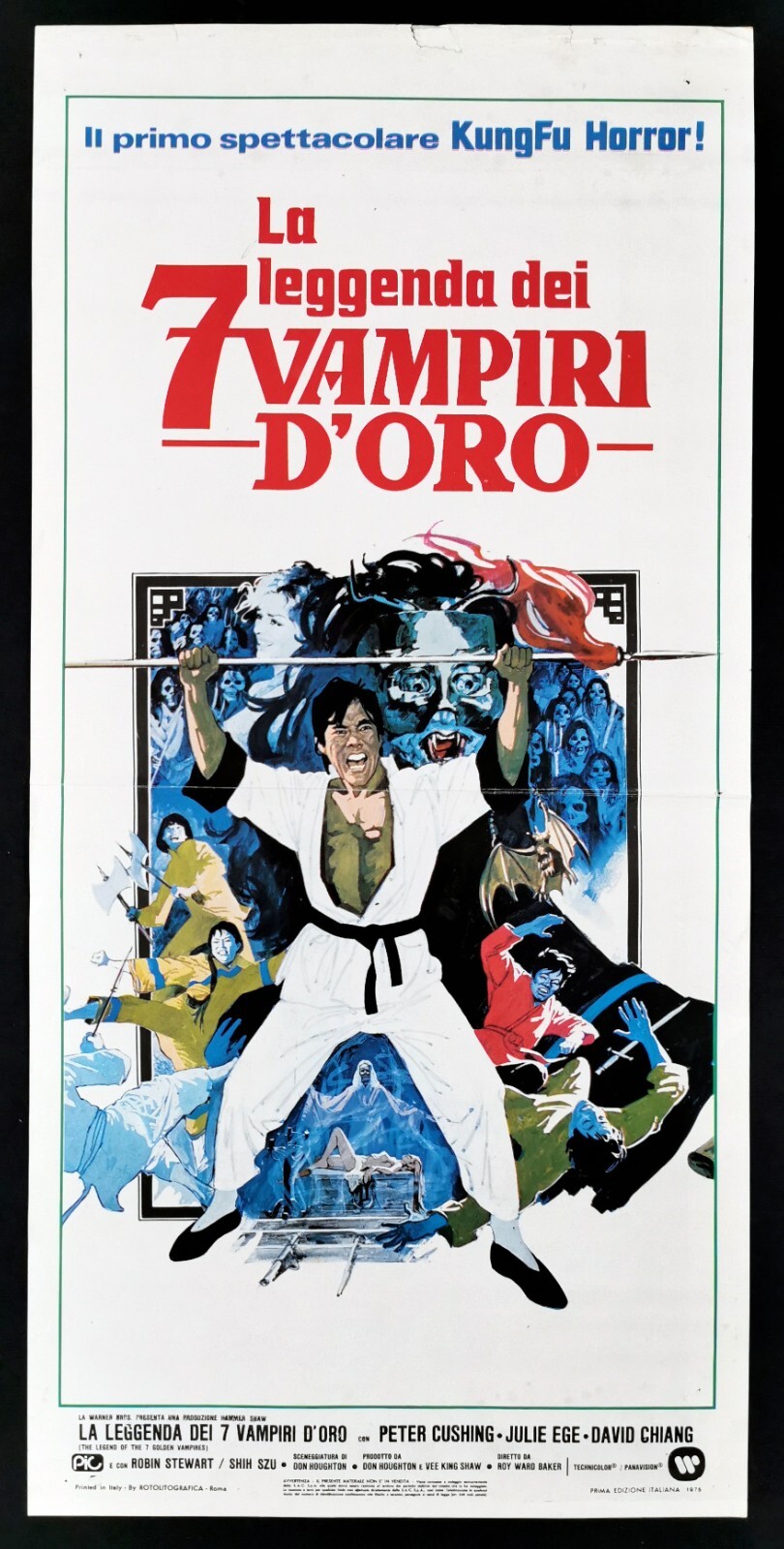 Locandina originale film La leggenda dei 7 vampiri d'oro (1974) - Regia di Chang Cheh, Roy Ward Baker