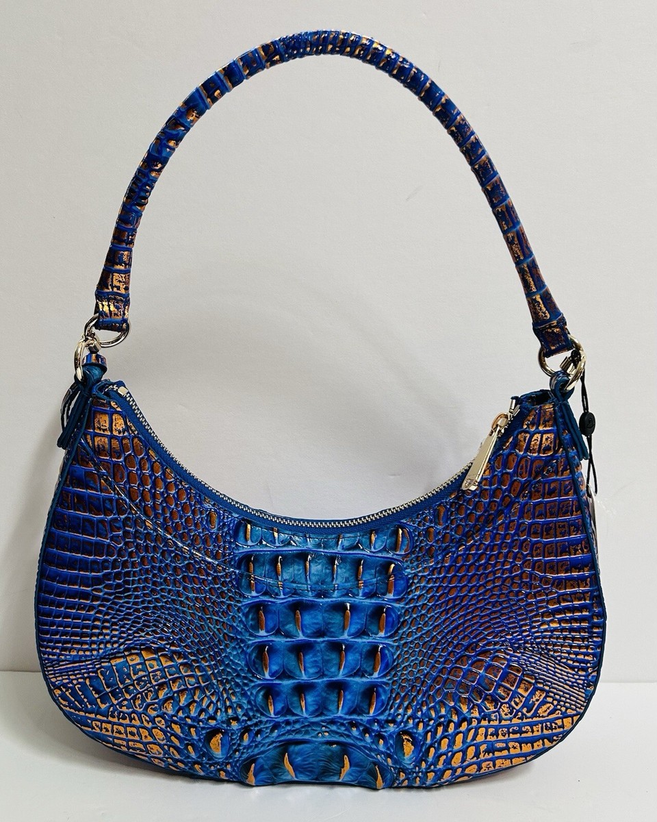 BRAHMIN NWT DEEP AZURE SMALL BEKKA SATCHEL ~ GENUINE LEATHER | eBay