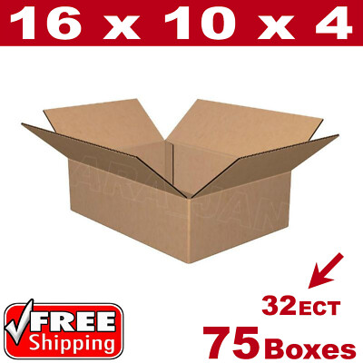 75- 16x10x4 Cardboard Boxes Mailing Packing Shipping Box 32ECT Corrugated Carton