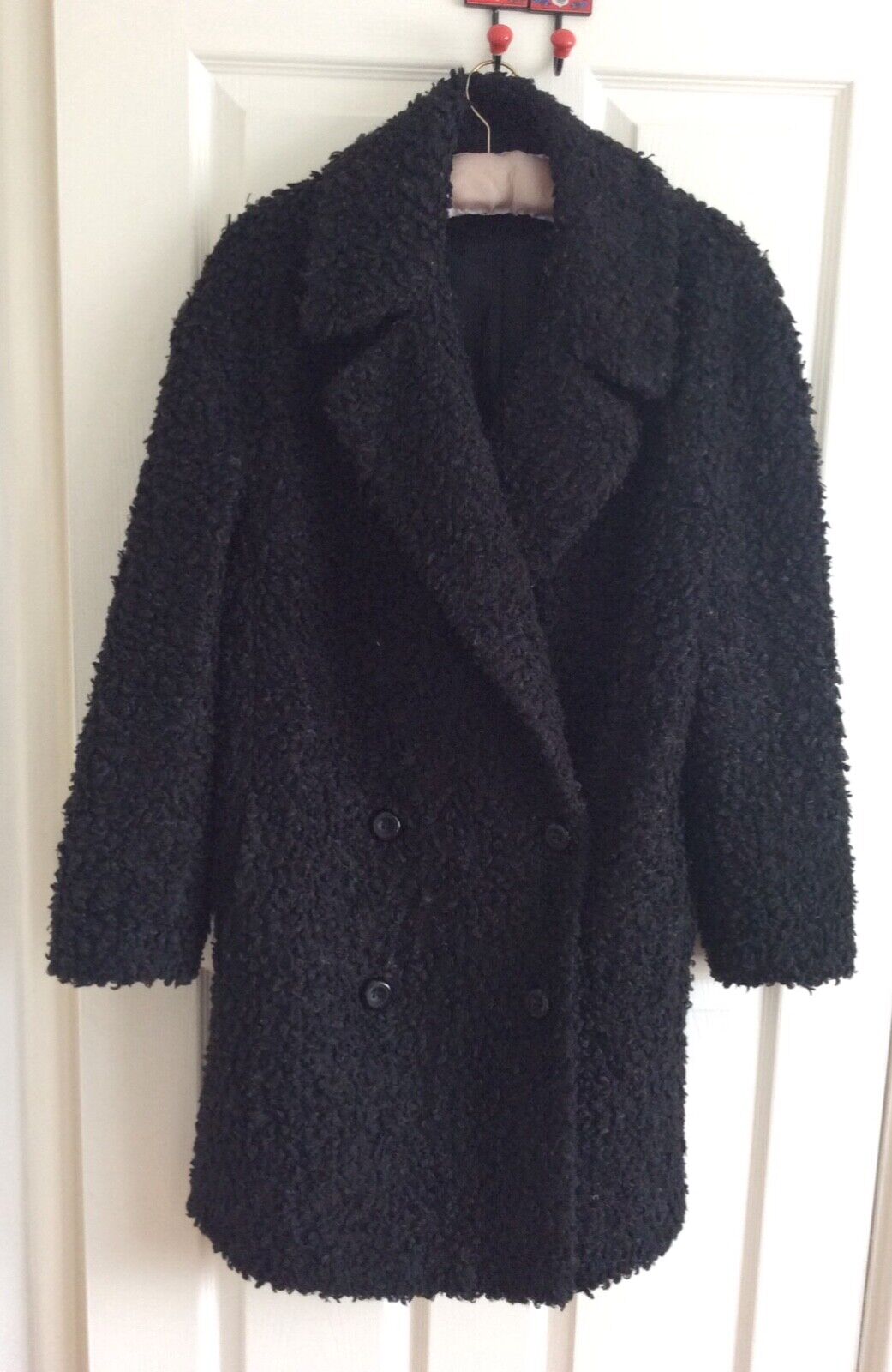 Ozzie Clark size 12 black double breasted coat