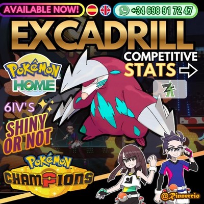 Excadrill 6IVs Shiny Competitive VGC for Pokemon Champions and Home