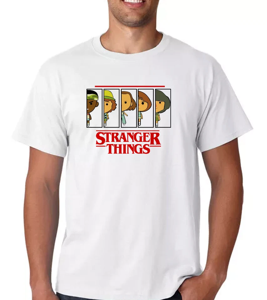 FRUIT OF THE LOOM Stranger Things Comic Motto T-Shirt Oberteil Lustig Kinder Herren