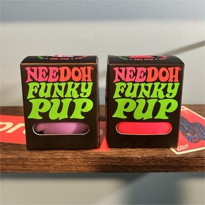 Schylling NeeDoh Funky Pup Squeeze Ball Stress Reliever Purple Pink (2 PACK)