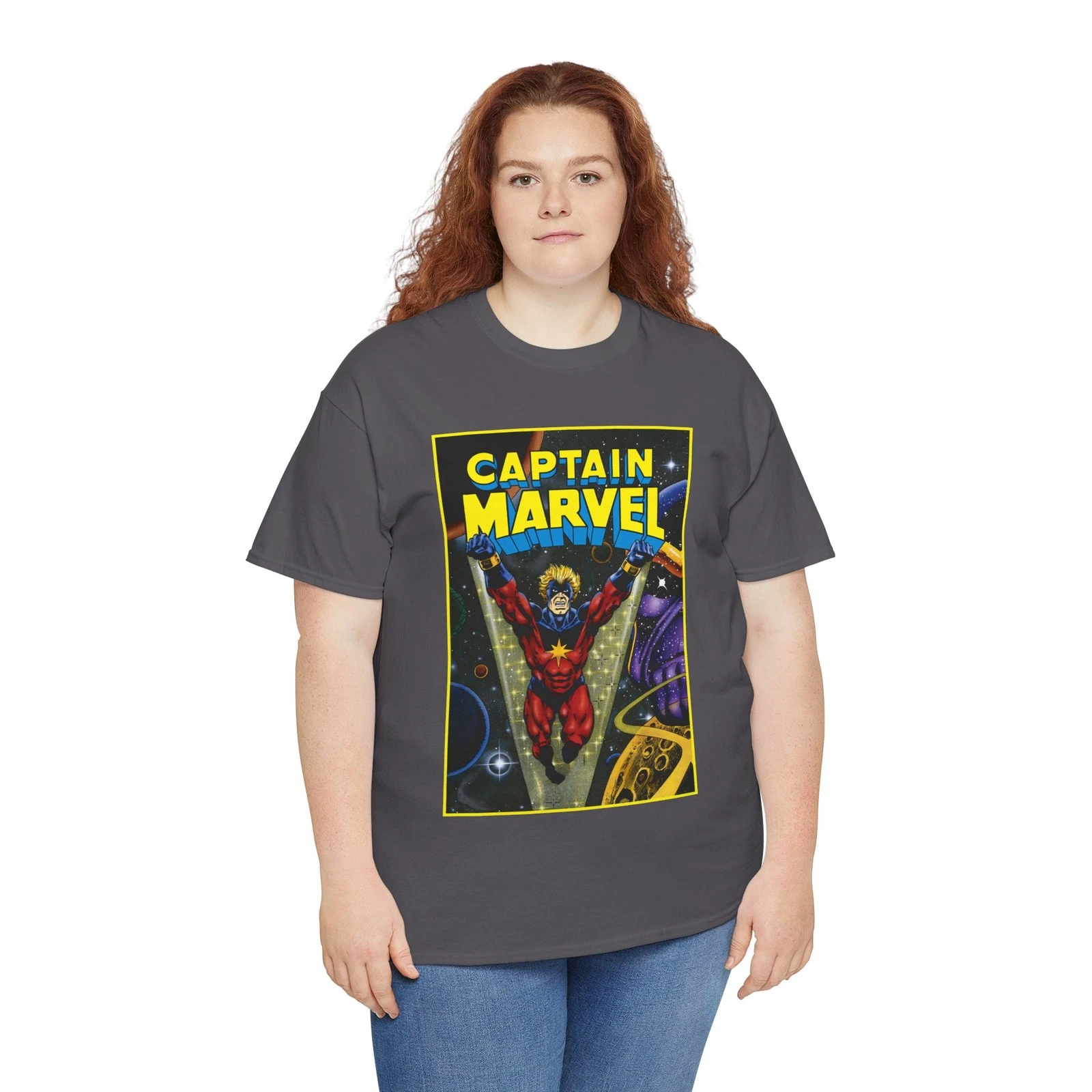 Captain Marvel T-Shirt - Jim Starlin Art - Mar-Vell - Thanos - Marvel Comics