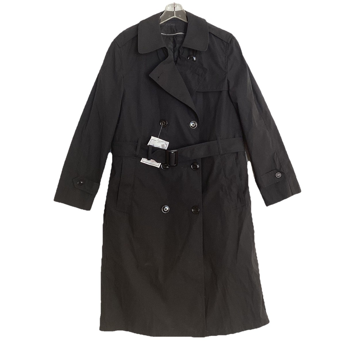 Garrison Collection Army Trench Coat All Weather Lined Long Black 