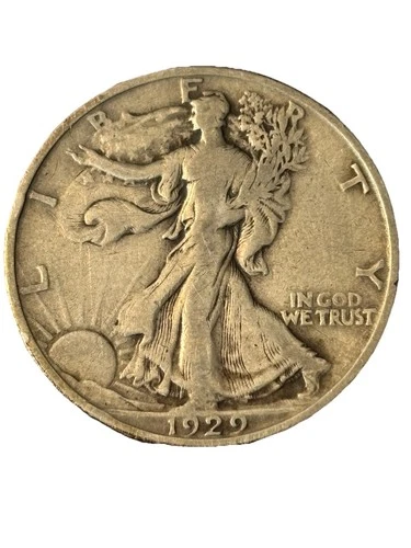 1929-D Walking Liberty Half Dollar, VF+ to XF,  Better Date 128C